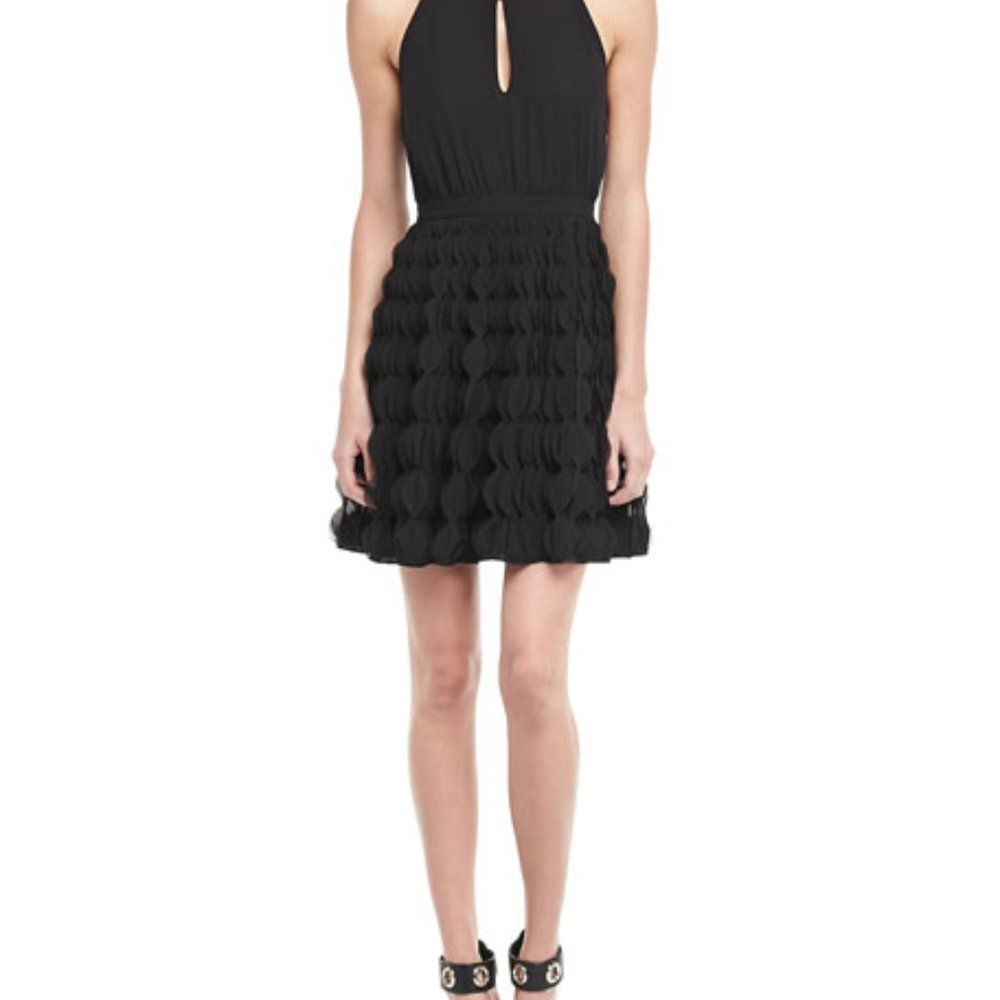 Diane von Furstenberg Gia Halter Ruffle-Skirt Dress